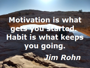 Motivation is what gets you started. Habit is what keeps you going.
